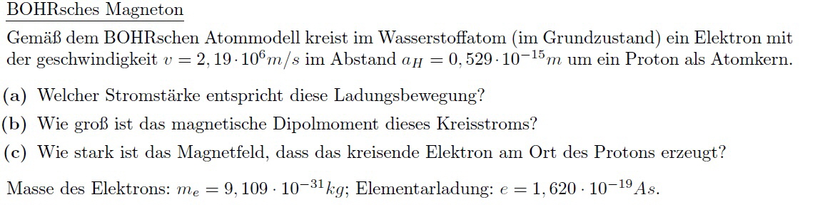 Bohrsches Magneton_Aufgabe